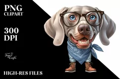 Sublimation Clipart of Weimaraner in Summer Product Image 1