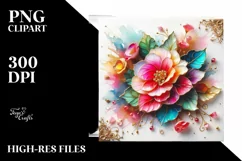 Watercolor Luxury Flower Love Splash Clipart Product Image 3