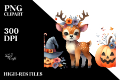 Cute Baby Elk Halloween Scene | Sublimation, Clipart Product Image 2