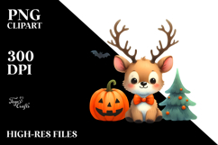 Cute Baby Elk Halloween Scene | Sublimation, Clipart Product Image 2