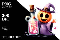 Simple Funny Halloween Clipart, Transparent PNG Product Image 2