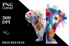 Vibrant Polar Bear Flowers Clipart Product Image 3