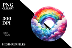 Vibrant Rainbow White Background Sublimation Clipart Product Image 2