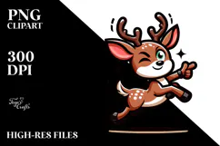 Quirky Deer with Bandana Dancing PNG Product Image 2