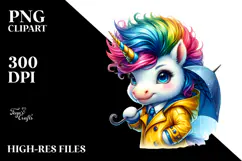 Proud Unicorn with Raincoat, Transparent PNG Product Image 2