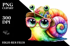 Colorful Layered Baby Snail Watercolor Splash Product Image 3