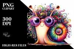 Summer Hair Eyes Snail Sublimation Clipart Product Image 3
