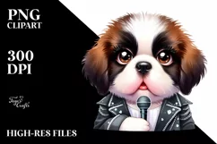 Big Eyes Baby Saint Bernard Pop Singer Sublimation Clipart Product Image 1