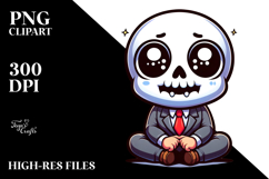Silly Sugar Skull with Suit, PNG Product Image 2