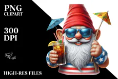 Gnome Beach Wear Red Hat Sublimation Clipart Product Image 2