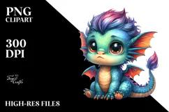 Expressive Baby Dragon with Cool Haircut PNG Product Image 2