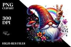 Detailed Gnome with Victory Sign, PNG Product Image 2