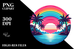 Retro Tropical Rainbow Sunset, 20 oz Tumbler Product Image 2