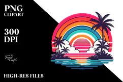 Retro Tropical Rainbow Sunset, 20 oz Tumbler Product Image 2