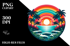 Retro Tropical Rainbow Sunset, 20 oz Tumbler Product Image 2