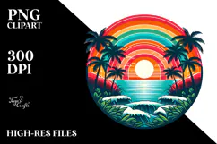 Retro Tropical Rainbow Sunset, 20 oz Tumbler Product Image 2