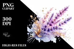 Sublimation Clipart Flower - A shiny lavender Product Image 3