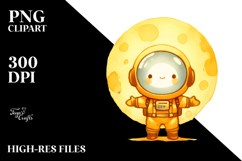 Yelloish Whimsical Astronaut Boy | Sublimation Clipart Product Image 2