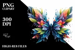 Vibrant Abstract Flower Butterfly PNG Product Image 1
