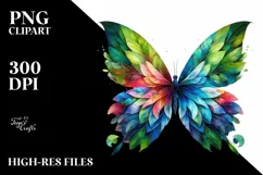 Vibrant Abstract Flower Butterfly PNG Product Image 3