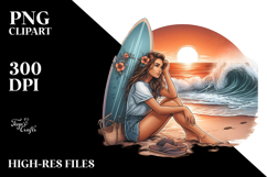 Brittany Surf Slippers Sunset Clipart Product Image 2