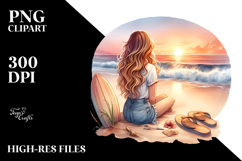 Brittany Surf Slippers Sunset Clipart Product Image 2
