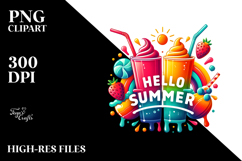 Colorful Bright Summer Frozen Drink PNG Product Image 2
