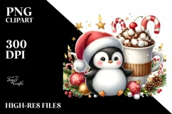 Cute Penguin with Christmas Ornaments PNG Product Image 3