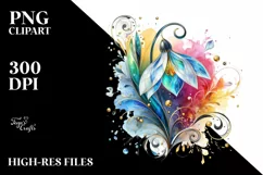 Watercolor Luxury Flower Love Splash Clipart Product Image 3