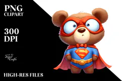 Goofy Cartoon Bear, Transparent PNG Product Image 2