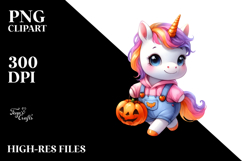 Cute Baby Unicorn Dressed for Halloween PNG Product Image 2