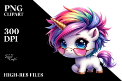 Playing Baby Unicorn with Cool Haircut, Transparent PNG Product Image 2