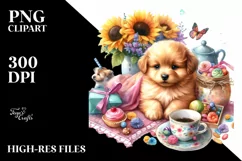 Colorful Baby Dog Sublimation Clipart Product Image 1
