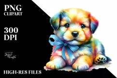 Colorful Baby Dog Sublimation Clipart Product Image 3