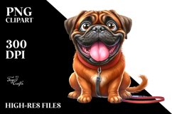 Funny Bullmastiff Watercolor Clipart Product Image 3