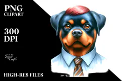 Standing Rottweiler Tie Sublimation Clipart Product Image 2