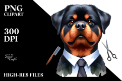 Standing Rottweiler Tie Sublimation Clipart Product Image 2