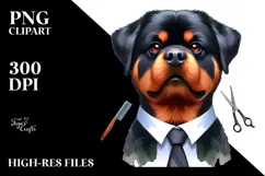 Standing Rottweiler Tie Sublimation Clipart Product Image 2