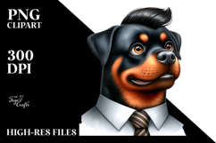 Standing Rottweiler Tie Sublimation Clipart Product Image 2