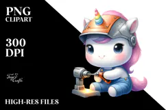 Baby Unicorn Welder Watercolor Product Image 2