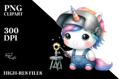 Cute Baby Unicorn in Style PNG Product Image 2