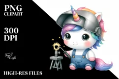 Cute Baby Unicorn in Style PNG Product Image 3