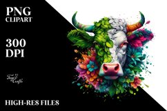 Vibrant Abstract Cow PNG Product Image 1