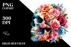 Colorful Skull Painting PNG Product Image 2