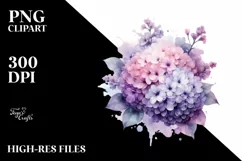 Pastel Glossy Lilac Watercolor Splash PNG Product Image 1