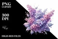 Pastel Glossy Lilac Watercolor Splash PNG Product Image 1