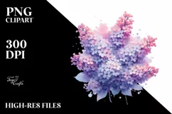 Pastel Glossy Lilac Watercolor Splash PNG Product Image 1
