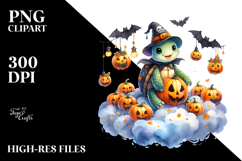 Halloween Turtle on Cloud PNG Product Image 2