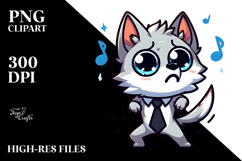 Cute Cartoon Wolf with Bow Tie, Transparent PNG Product Image 2