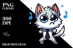 Cute Cartoon Wolf with Bow Tie, Transparent PNG Product Image 2